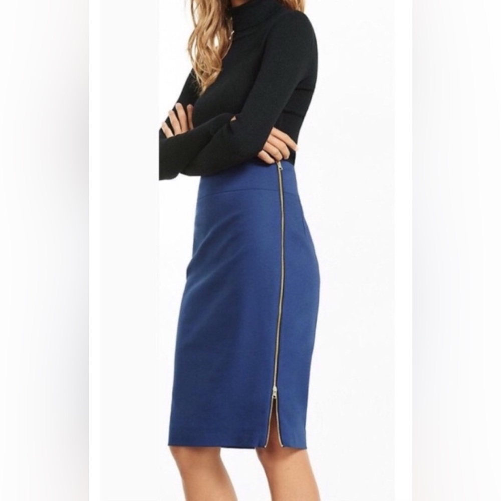 Express Midi Pencil Skirt with Full Side Zipper Sz 8